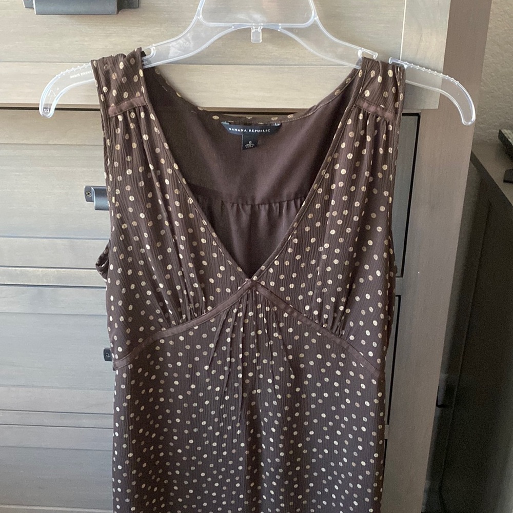 Brown polka dot banana republic dress